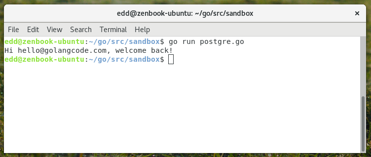postgreSQL example in go